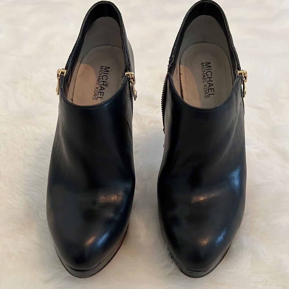 MICHAEL Michael Kors Black Leather & Python York Ankle Boots Size 10 - Picture 4 of 14